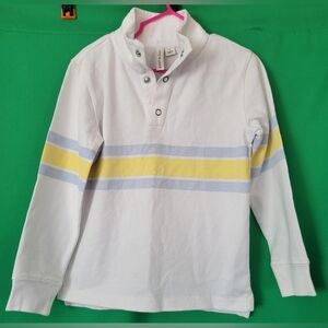 Janie and Jack Boy Yellow Iris Striped Half Snap Pullover Shirt Size 4 Collared